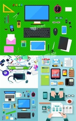 卡通辦公設備矢量素材合集 輕松提升創意效率，盡在非凡圖庫